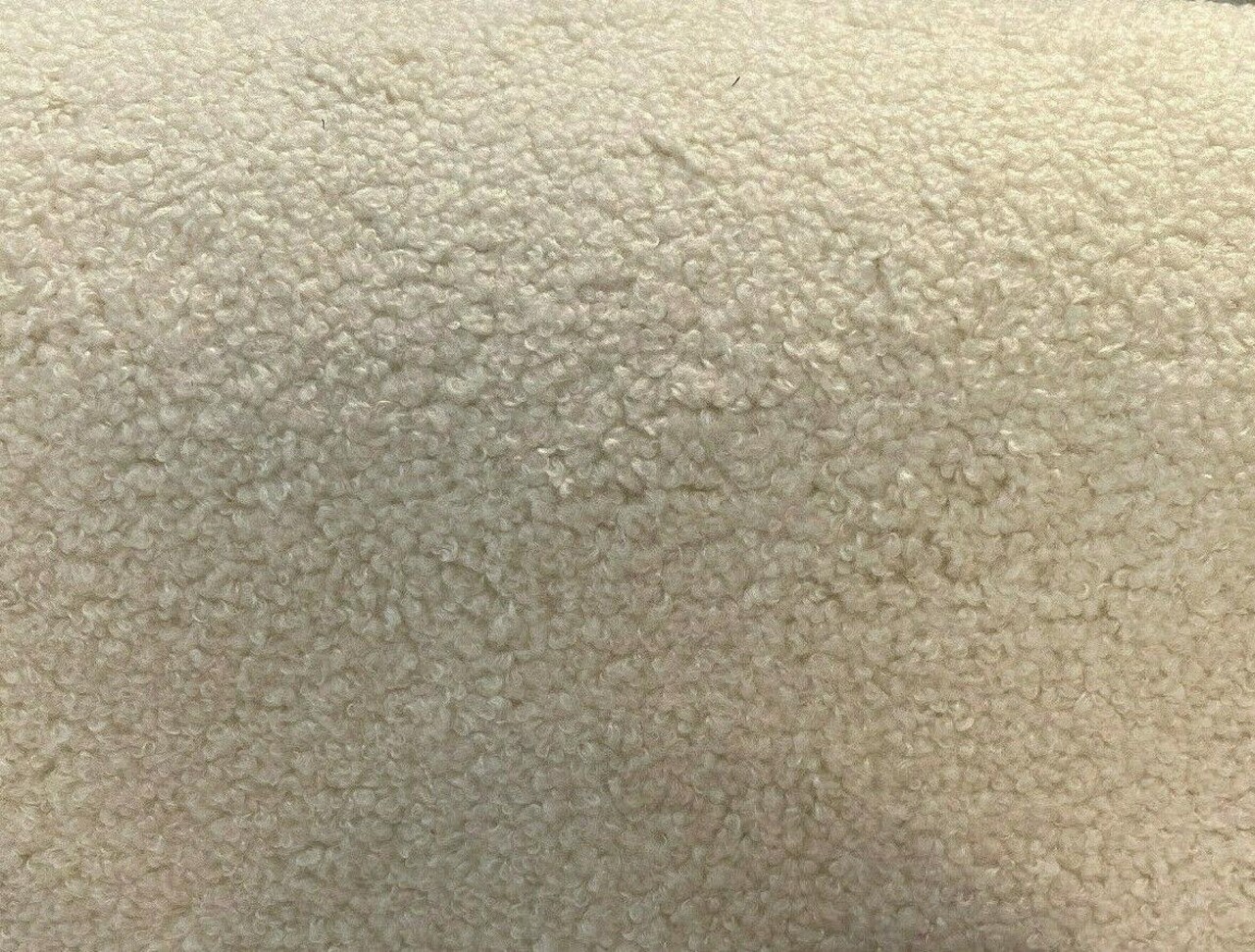 1 Yard Fuzzy Wooly Boucle Ivory Upholstery Drapery Fabric 54 Inch Width 100% Polyester
